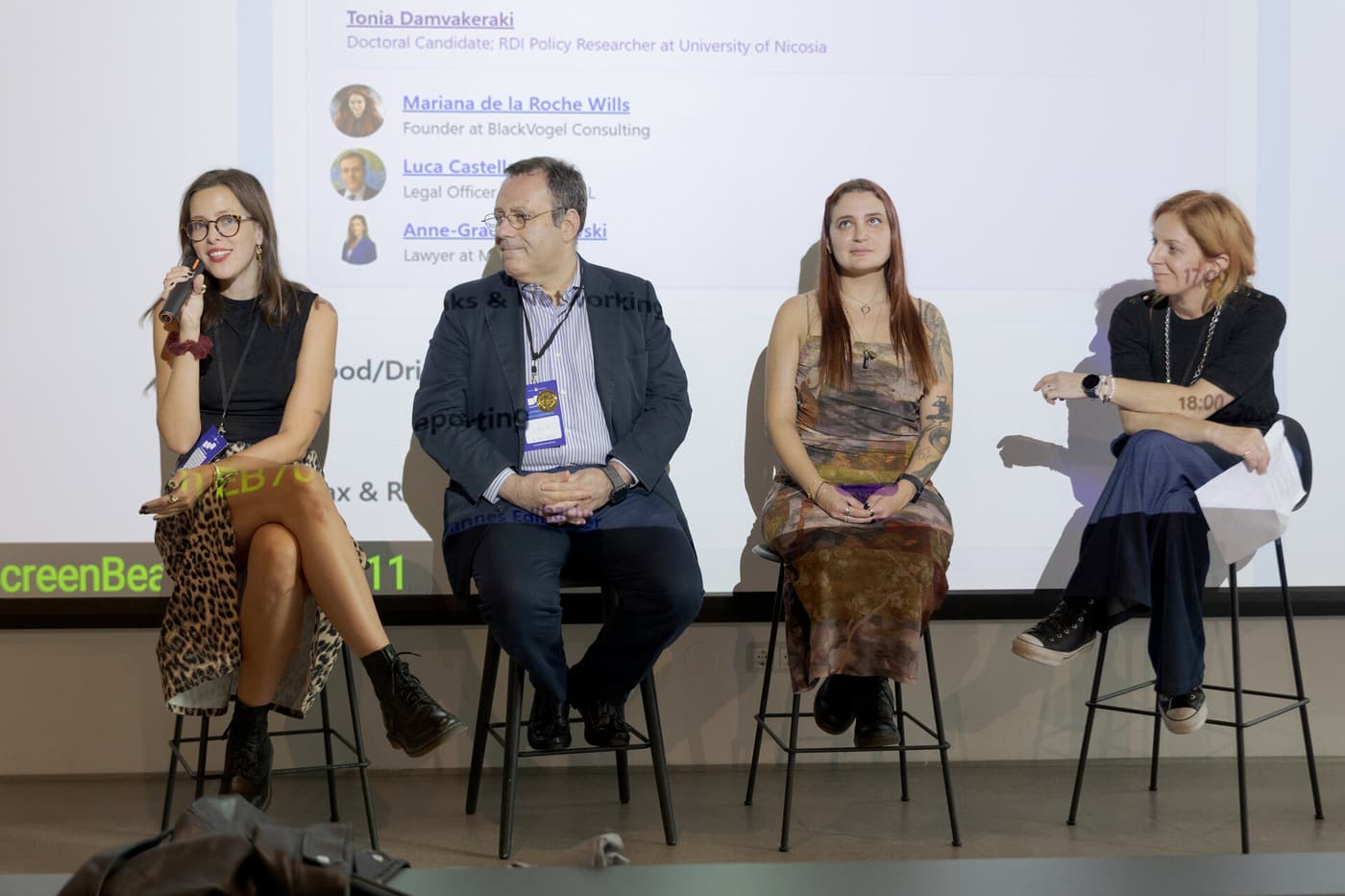 A panel on stage at Vienna Blockchain Week